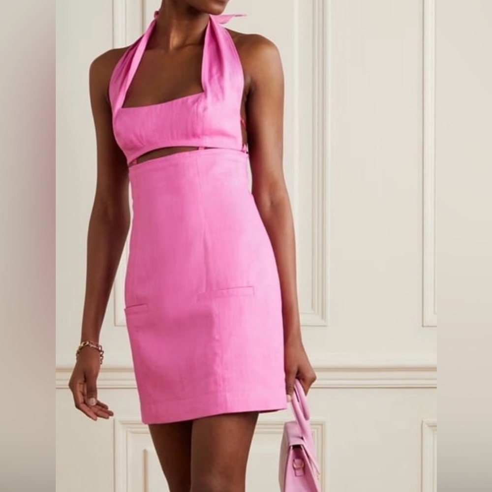 JACQUEMES “Le Splash” Pink Cutout Mini Dress